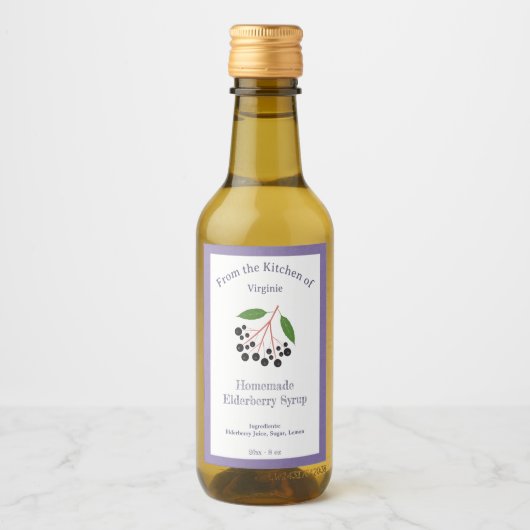 Rustieke Elderberry stroop flesetiket Sticker (Voorkant)