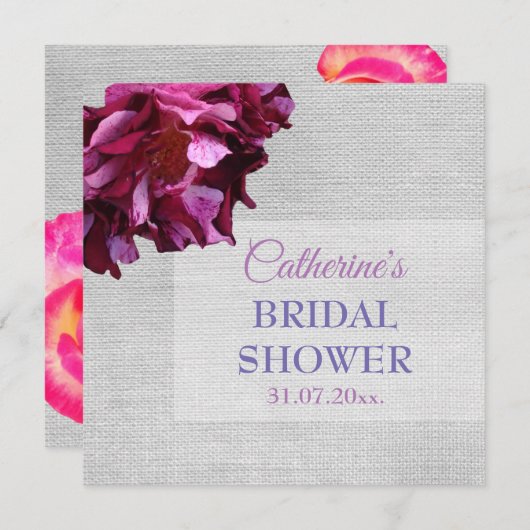 Rustieke Elegant, Rozen bruidsmeisje bruiloft Kaar Kaart (Voorkant / Achterkant)