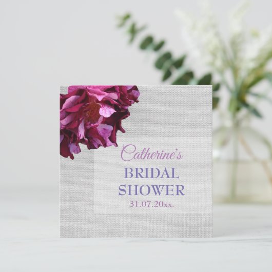 Rustieke Elegant, Rozen bruidsmeisje bruiloft Kaar Kaart (Staand voorkant)