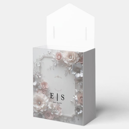 Rustieke Elegante 3D Bloemen Huwelijk Bedankdoosjes (Geopend)