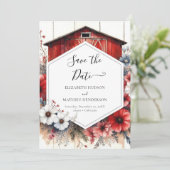 Rustieke Elegante Barnyard Wedding Save The Date (Staand voorkant)