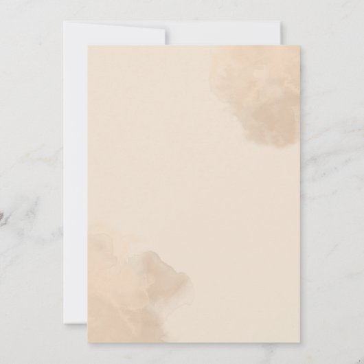 Rustieke Elegante Beige Bruine Huwelijksuitnodigin Kaart (Achterkant)