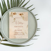 Rustieke Elegante Beige Bruine Huwelijksuitnodigin Kaart