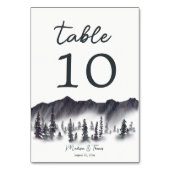 Rustieke Elegante Bergen Pijnboom Bos Bruiloft Kaart (Voorkant)