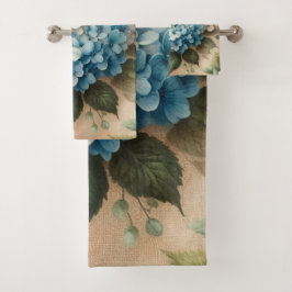 Rustieke Elegante Blauwe Hortensia Bloemstuk Bad Handdoek