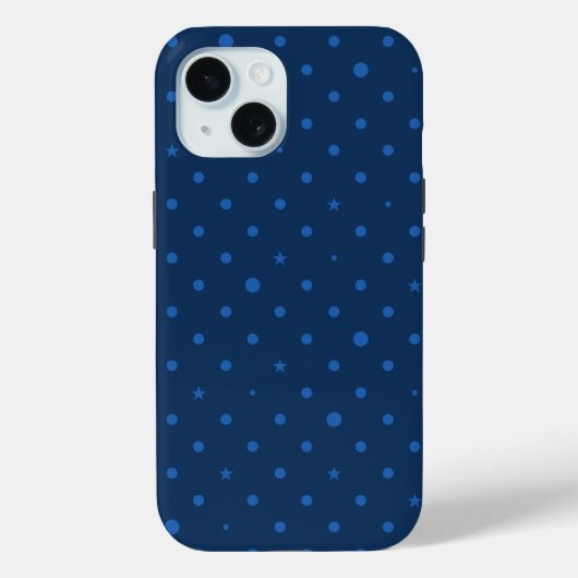 Rustieke Elegante Blauwe & Zwarte Sterren Case-Mate iPhone Case (Achterkant)