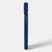 Rustieke Elegante Blauwe & Zwarte Sterren Case-Mate iPhone Case (Achterkant / Links)