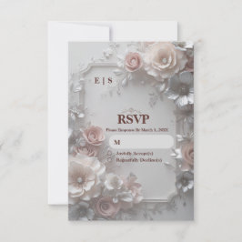 Rustieke Elegante Bloem Bruiloft RSVP Kaart
