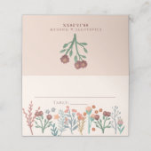 Rustieke Elegante Bloemen Boho Wildflowers Wedding Plaatskaartje (Buitenkant ongevouwen)