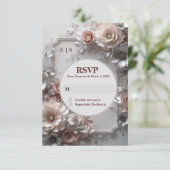 Rustieke Elegante Bloemen Huwelijk RSVP Kaart (Staand voorkant)