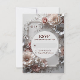 Rustieke Elegante Bloemen Huwelijk RSVP Kaart