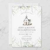 Rustieke Elegante Bloemen Katholieke Kerk Kapel Kaart (Voorkant)