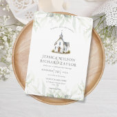 Rustieke Elegante Bloemen Katholieke Kerk Kapel Kaart