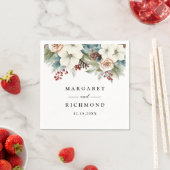 Rustieke Elegante Bloemen Kerst Winter Wedding Servet (Insitu)