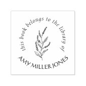 Rustieke elegante bloemen uit het bibliotheekboek zelfinktende stempel (Design)