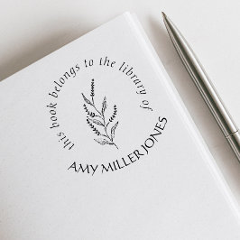 Rustieke elegante bloemen uit het bibliotheekboek  zelfinktende stempel