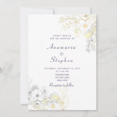 Rustieke Elegante  Bloemenbruiloft Uitnodiging (Voorkant)