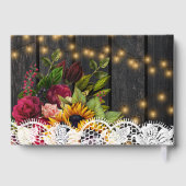 Rustieke elegante bloemenschuur hout kant gastenboek (Achterkant)