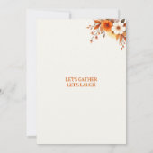 Rustieke Elegante Bloemige Thanksgiving-diner Kaart (Achterkant)