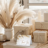 Rustieke Elegante Boheemse Bloemen Gouden Pampa's Bedankkaart