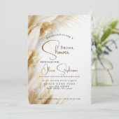 Rustieke Elegante Boheemse Bloemen Gouden Pampa's Kaart (Staand voorkant)