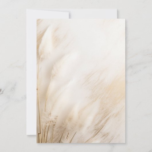 Rustieke Elegante Boheemse Bloemen Gouden Pampa's Kaart (Achterkant)