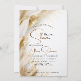 Rustieke Elegante Boheemse Bloemen Gouden Pampa's Kaart