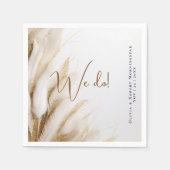 Rustieke Elegante Boheemse Bloemen Gouden Pampa's Servet (Voorkant)