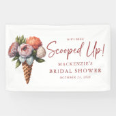 Rustieke Elegante Boho Ijs Bridal Shower Spandoek (Horizontaal)