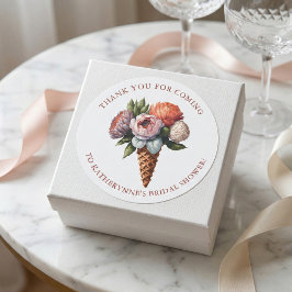 Rustieke Elegante Boho IJssalon Bruidsdiner Bedank Ronde Sticker