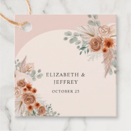Rustieke Elegante Boho Terracotta Pampas Bruiloft Bedankjes Labels