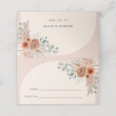 Rustieke Elegante Boho Terracotta Pampas Bruiloft Plaatskaartje (Buitenkant ongevouwen)