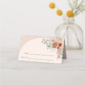 Rustieke Elegante Boho Terracotta Pampas Bruiloft Plaatskaartje (Voorkant)