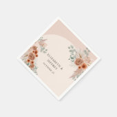 Rustieke Elegante Boho Terracotta Pampas Bruiloft Servet (Hoek)