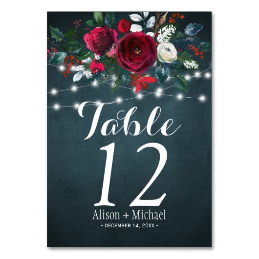 Rustieke elegante bordeauxrode pioen trouwtafel nu kaart (Voorkant)