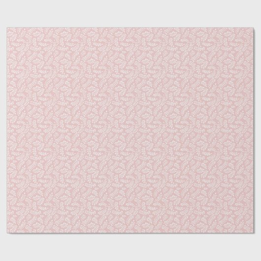 Rustieke Elegante Botanische bladeren Blush Pink Cadeaupapier (Vlak)