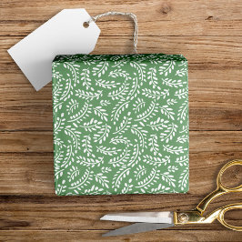 Rustieke Elegante Botanische bladeren Sage Groen Cadeaupapier