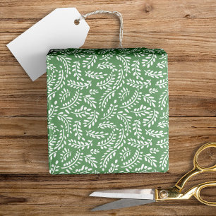 Rustieke Elegante Botanische bladeren Sage Groen Cadeaupapier