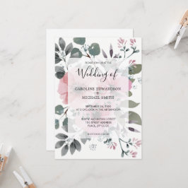 Rustieke elegante botanische waterverf bloemige Tr Kaart