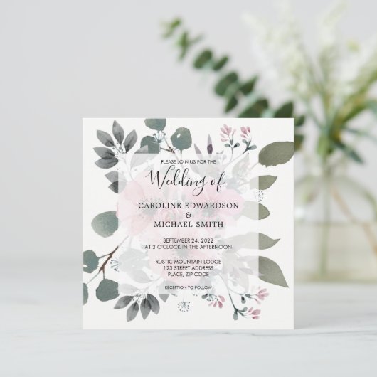 Rustieke elegante botanische waterverf bloemige Tr Kaart (Staand voorkant)