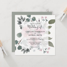 Rustieke elegante botanische waterverf bloemige Tr Kaart