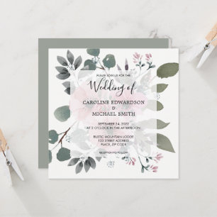 Rustieke elegante botanische waterverf bloemige Tr Kaart