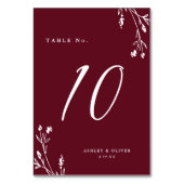 Rustieke Elegante Bourgondische Wildbloemen Boho B Kaart (Voorkant)