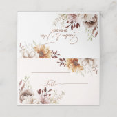 Rustieke elegante bruiloft bloemenboho plaatskaartje (Buitenkant ongevouwen)