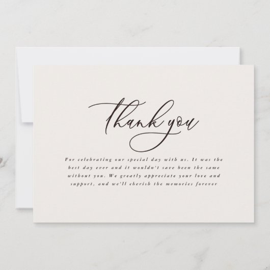 Rustieke elegante bruiloft dank u botanische bedankkaart (Achterkant)