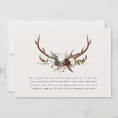 Rustieke elegante bruiloft dank u botanische bedankkaart (Achterkant)