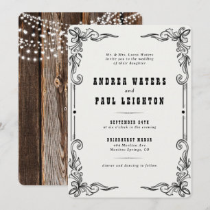 rustieke elegante bruiloft kaart