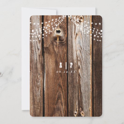  rustieke elegante bruiloft kaart (Achterkant)