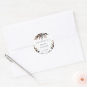 Rustieke Elegante Bruiloft met Dennenkegels in Bos Ronde Sticker (Envelop)