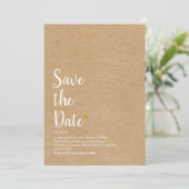 Rustieke Elegante Chic Gouden Hart Script Definiti Save The Date (Staand voorkant)